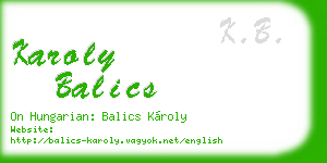 karoly balics business card